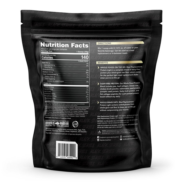 Meal Replacement Protein Light - Light Whole Food Meal Replacement Protein Powder (Chocolate - 25 Servings)