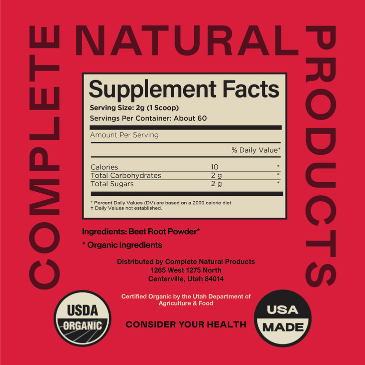 Pure Organic Beet Root Powder Supplement - 8oz 60 Serving Pure Organic Beetroot Juice Powder & Bulk Raw Concentrate