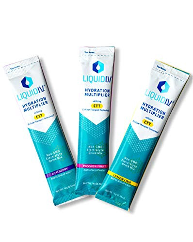 Liquid IV Hydration Multiplier Variety Pack Electrolyte Powder (6 Count: Lemon Lime, Passion Fruit, Acai Berry) Supplement for Enhancing Your Water o