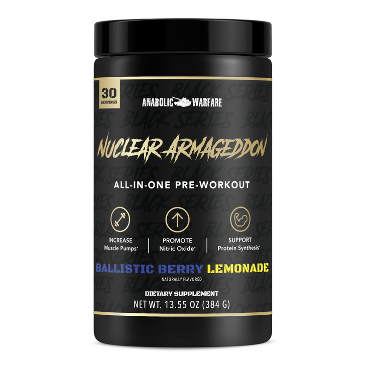 Anabolic Warfare Nuclear Armageddon Pre Workout Powder Pre-Workout for Men & Women with L-Citrulline, Beta Alanine Powder and Caffeine (Ballistic Ber