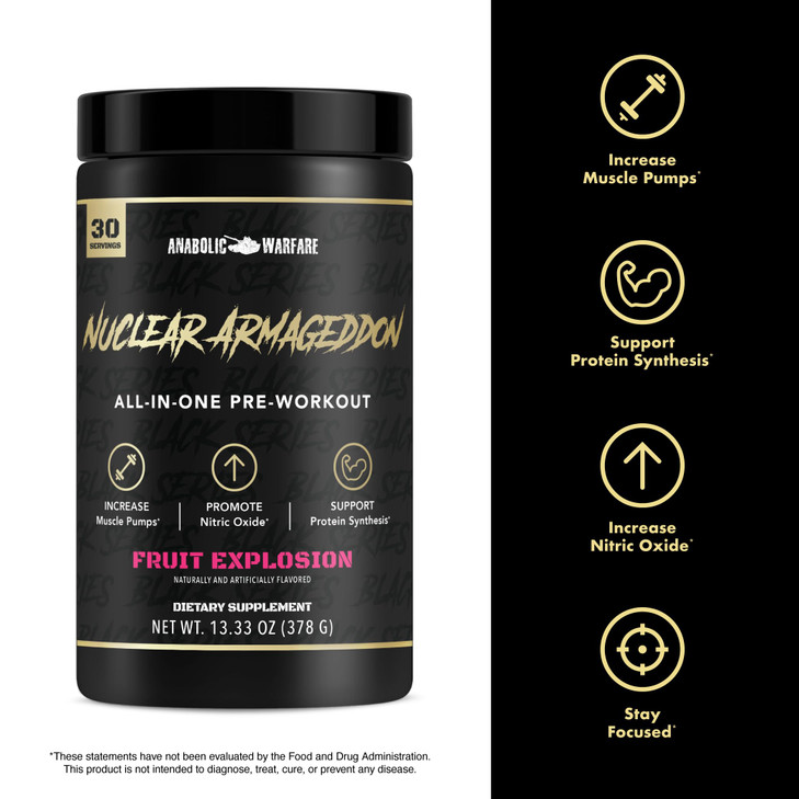 Anabolic Warfare Nuclear Armageddon Pre Workout Powder Pre-Workout for Men & Women with L-Citrulline, Beta Alanine Powder and Caffeine (Ballistic Ber