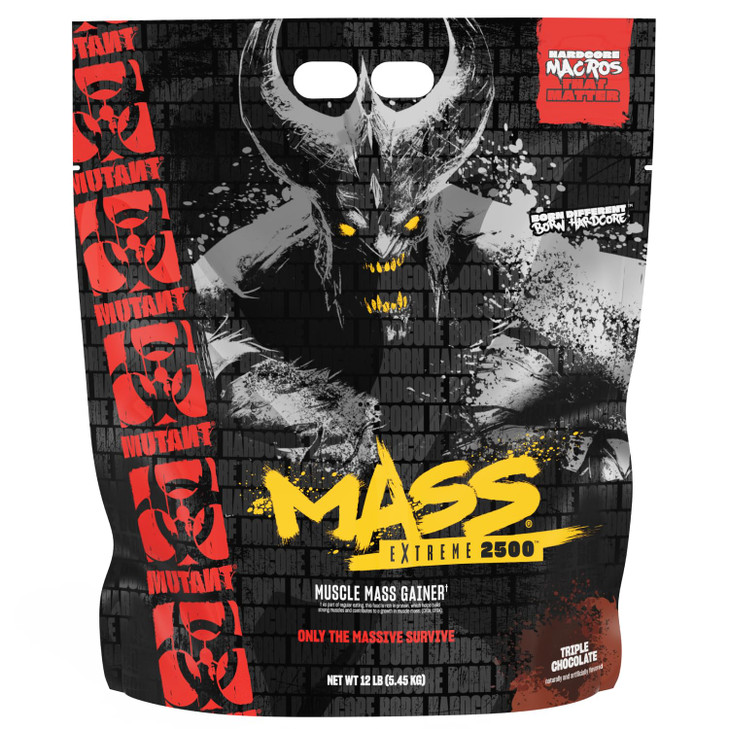 Mutant Mass Extreme Gainer  Whey Protein Powder  Build Muscle Size and Strength  High Density Clean Calories (Triple Chocolate, 12 lbs)