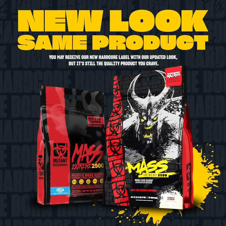 Mutant Mass Extreme Gainer  Whey Protein Powder  Build Muscle Size and Strength  High Density Clean Calories (Vanilla Ice Cream, 12 lbs)