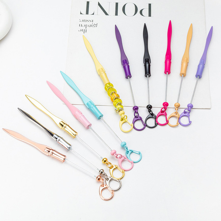 Frinnovan, 12 Pack Pack Beadable Letter Opener Blanks Metal Envelope Openers for Office Supplies 11 Colors with Beaded Design Keychain 11 Assorted Co