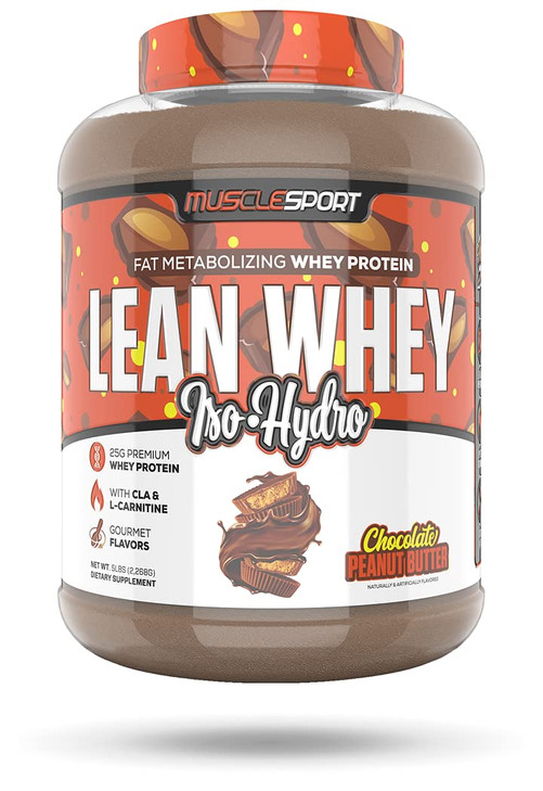 Musclesport Lean Whey Revolution Protein Powder - Whey Protein Isolate - Low Calorie, Low Carb, Low Fat, Incredible Flavors - 25g Protein per Scoop