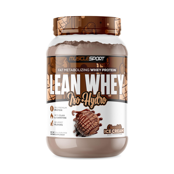 Musclesport Lean Whey Revolution Protein Powder - Whey Protein Isolate - Low Calorie, Low Carb, Low Fat, Incredible Flavors - 25g Protein per Scoop