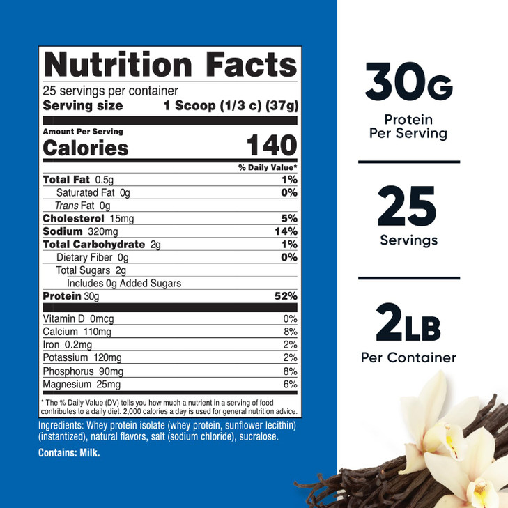 Nutricost Whey Protein Isolate Powder (Vanilla) 2LBS