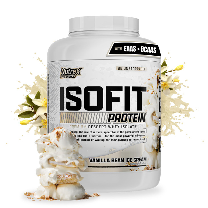 Nutrex Research IsoFit Whey Protein Powder Instantized 100% Whey Protein Isolate (70 Servings, Vanilla Bean Ice Cream)