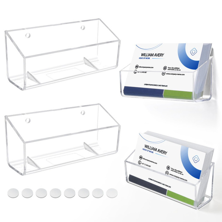 Acrylic Business Card Holder, Wall Mount Name Card Holder, Office Calling Cards Display Holder Stand, Visiting Cards Desktop Organizer for Wall Mount
