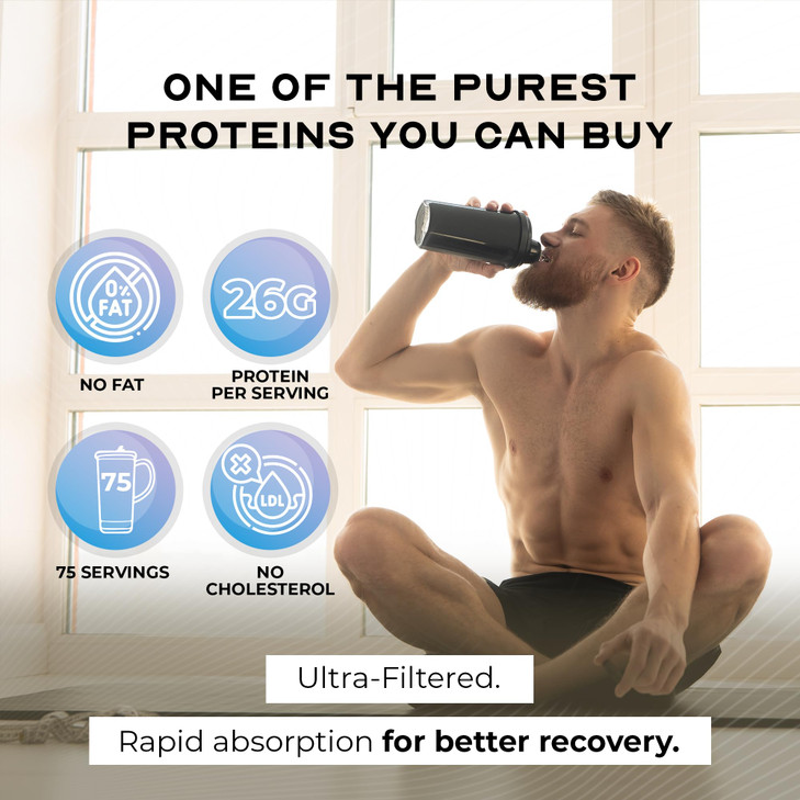 Muscle Feast Grass-Fed Whey Protein Isolate, All Natural Hormone Free Pasture Raised, Whey Isolate Protein Powder for Men and Women, Clean, Non-GMO &