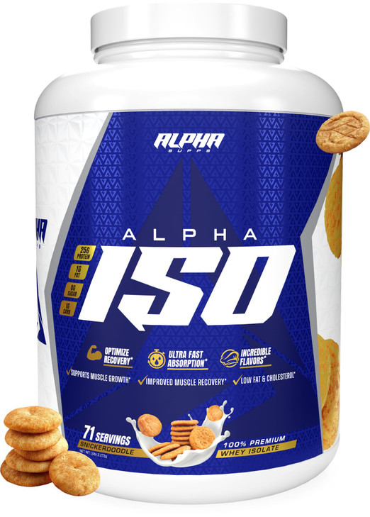 Alpha Supps ISO, Low Carb 100% Whey Protein Isolate Powder, 25 Grams Per Serving, Helps Support Muscle Growth, Low Sugar and Gluten Free (Snicker Doo
