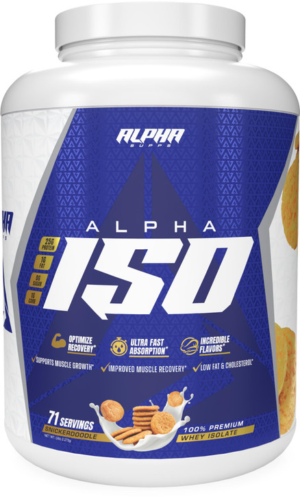 Alpha Supps ISO, Low Carb 100% Whey Protein Isolate Powder, 25 Grams Per Serving, Helps Support Muscle Growth, Low Sugar and Gluten Free (Snicker Doo