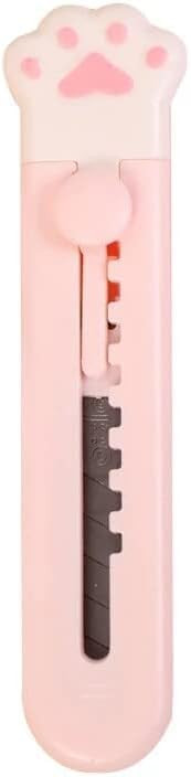 Pink Cute Girly Cat Paw Alloy Mini Portalble Utility Cutter Letter Envelope Opener Mail School Office Supplies Cutting Tools