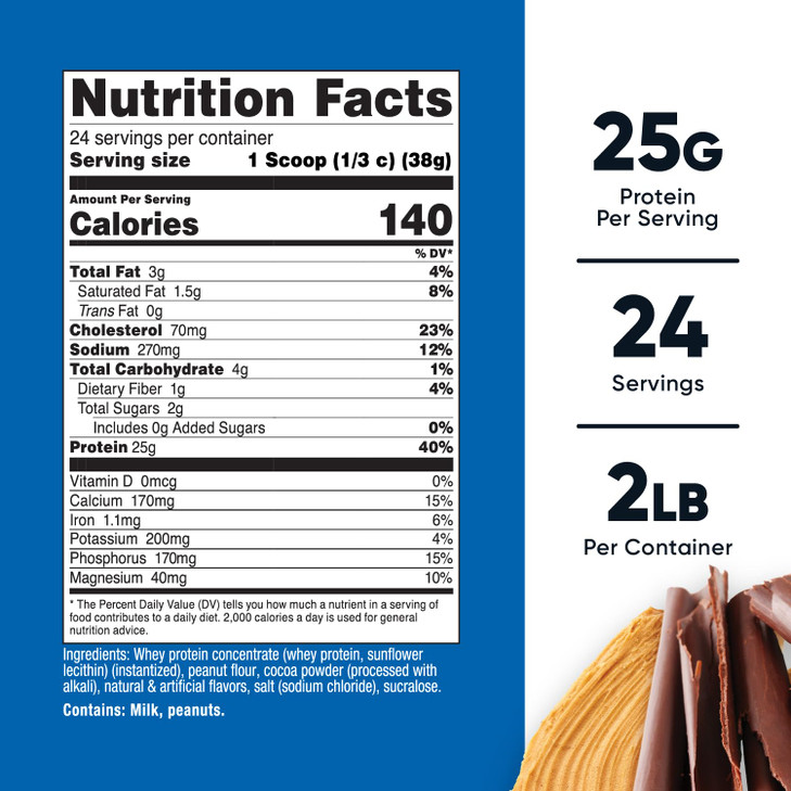Nutricost Whey Protein Concentrate (Chocolate Peanut Butter) 2LBS - Gluten Free & Non-GMO