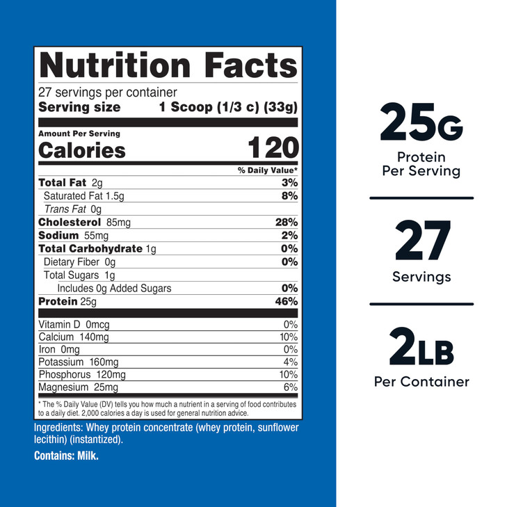 Nutricost Whey Protein Concentrate (Unflavored) 2LBS - Gluten Free & Non-GMO