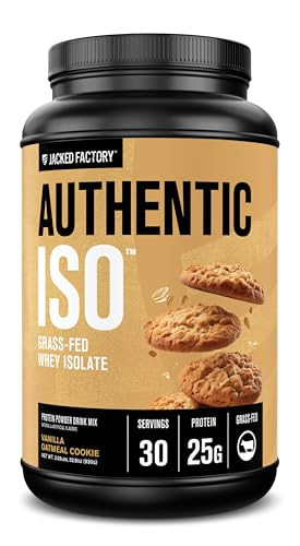Jacked Factory Authentic ISO Whey Protein Isolate Powder - Low Carb, Non-GMO Muscle Building Protein w/No Fillers, Post Workout Recovery - 30 Serving