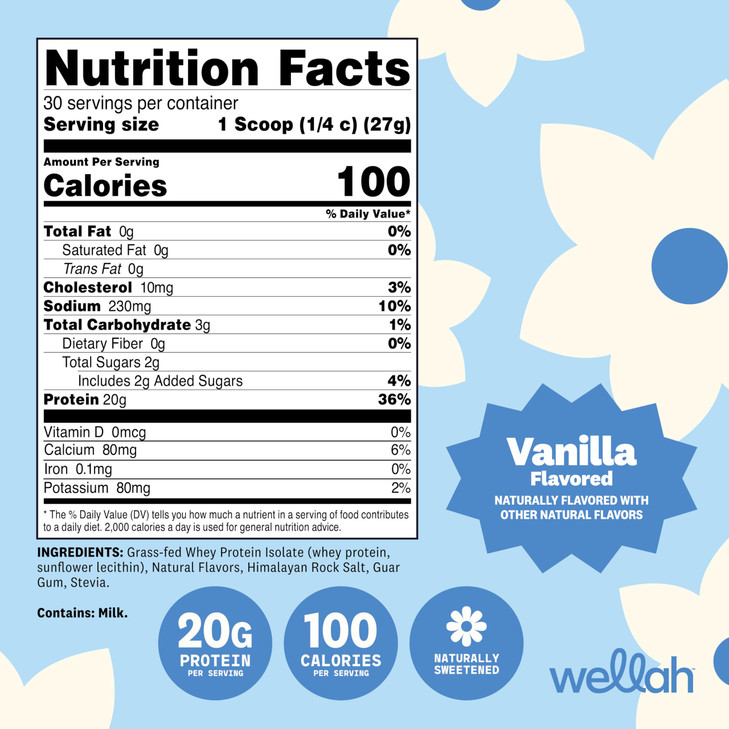 Wellah Protein Your Whey (30 Servings, Vanilla) - Whey Protein Isolate Protein