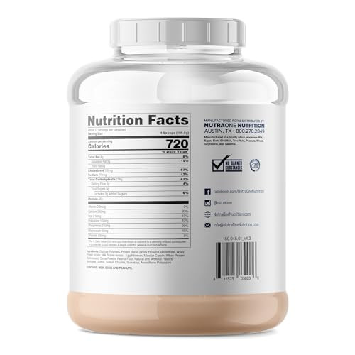 NutraOne Massone Mass Gainer Protein Powder Gain Mass Protein Meal Replacement (Chocolate Peanut Butter - 7 lbs.)