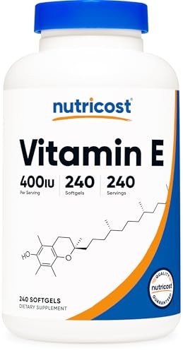 Nutricost Vitamin E 400 IU, 240 Softgel Capsules - Gluten Free, Non-GMO