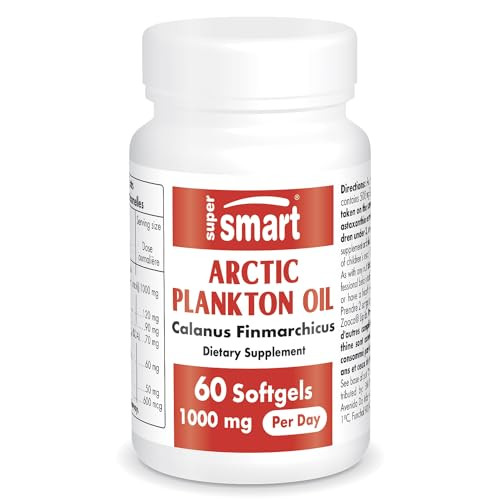 Supersmart - Arctic Plankton Oil 1000mg per Day (Patented) - Greater Nutrition Than Fish & Krill Oil Supplement - with Omega-3 Fatty Acids, EPA, DHA