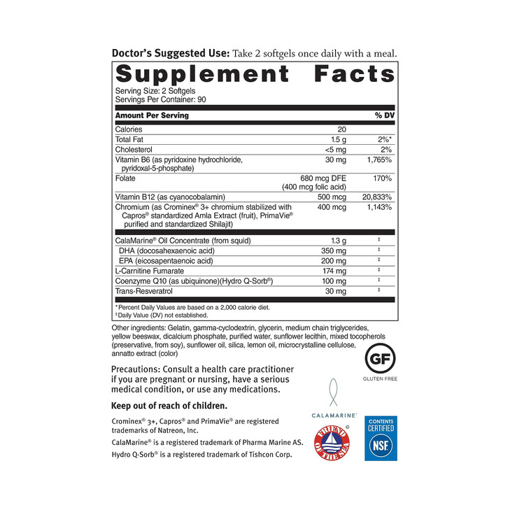 Dr. Sinatra Omega Q Plus 100 Resveratrol  Omega-3 Supplement Supports Heart Health and Provides Antioxidant Power with 100mg of CoQ10 and Resveratro