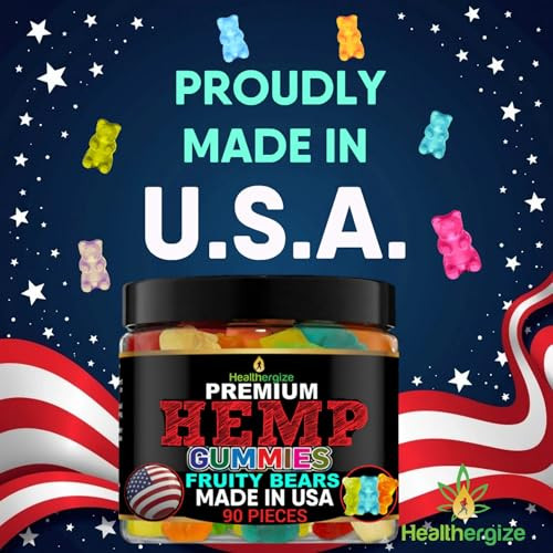Hemp Gummies for Sleep-Bedtime Candy Support, Relax, Calm, Discomfort-Hempoil Gummy Bears Peace and Relaxation-Fruity Flavors-Natural Omega Hemp Edib