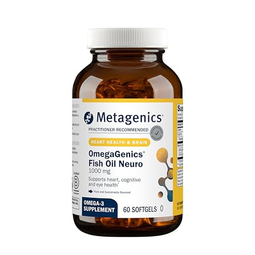 Metagenics OmegaGenics Fish Oil Neuro 1000 mg Omega Supplement for Brain Health & Function* - 750 mg DHA & 250 mg EPA - with No Fishy Taste - Sustain