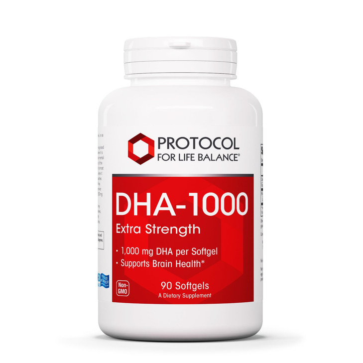 Protocol DHA-1,000 Extra Strength - DHA 1,000mg - Fish Oil Supplement - Brain Health & Support* - Easy Digestion - Non-GMO & Halal - 90 Softgels