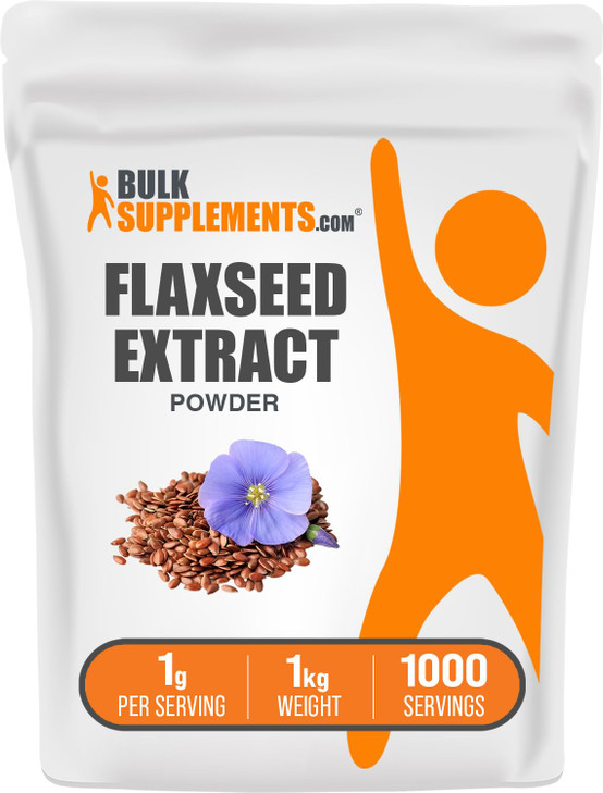 BulkSupplements.com Flaxseed Extract Powder - Omega-3 Supplement, Flaxseed Powder - Vegan & Gluten Free, 1g per Serving, 1kg (2.2 lbs) (Pack of 1)