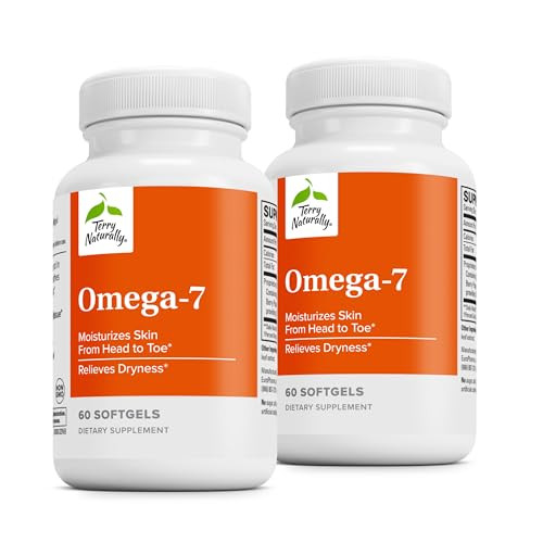 Terry Naturally Omega-7 - Dietary Supplement with Essential Fatty Acids - Nutritional Supplement to Support Skin Health with Sea Buckthorn, Berry Pul