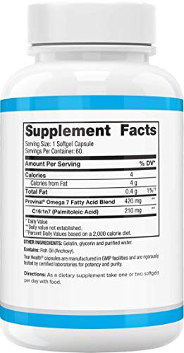 Cardia 7: Tear Health - 60 Count - Advanced Dry Eye - Omega7 Natural - Assists with Dry Eye, Tear Quality and Soothes Irritation