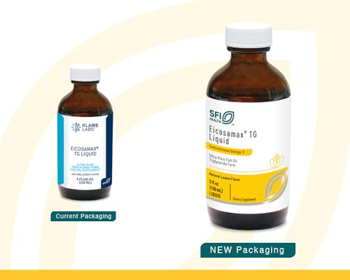 Klaire Labs SFI Health Eicosamax TG Fish Oil - Ultra Pure Omega-3 Fish Oil Pills with EPA/DHA - Sustainably Sourced - Natural Lemon Flavor for No Fis