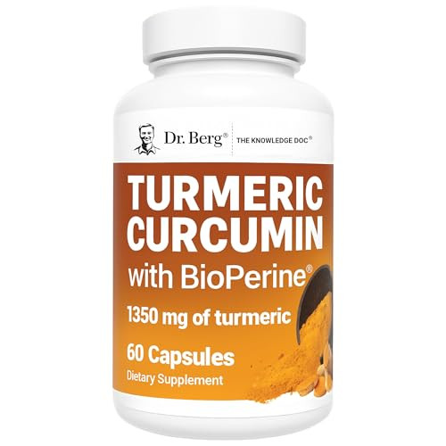 Dr. Berg (Only 2 Per Day) Turmeric Supplement with Black Pepper (BioPerine) - 1350 mg Turmeric Curcumin Supplement with 95% Curcuminoids  Turmeric C