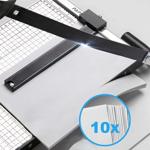 Paper Cutter for Cardstock Heavy Duty 12 inch, 12" Cut Length Guillotine Paper Trimmer for Cardstock Metal Base, 12 Sheets Capacity, for Home Office