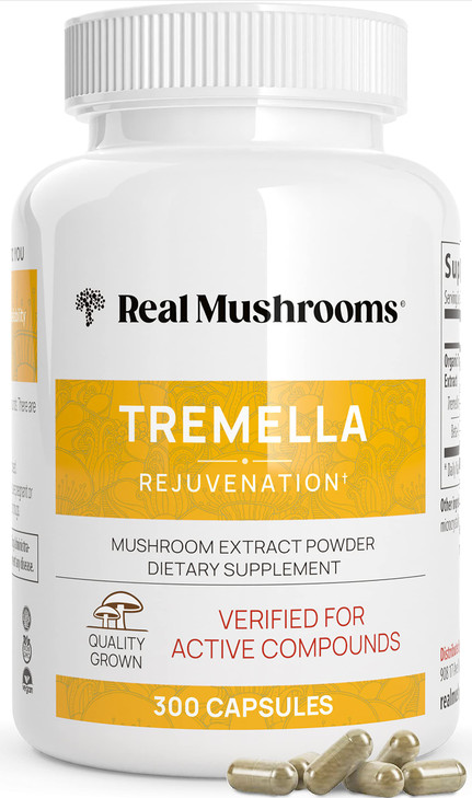 Real Mushrooms Tremella Mushroom Capsules  Organic Tremella Extract from Fruiting Body  Vegan, Non-GMO, No Fillers  for Daily Wellness Routine  3