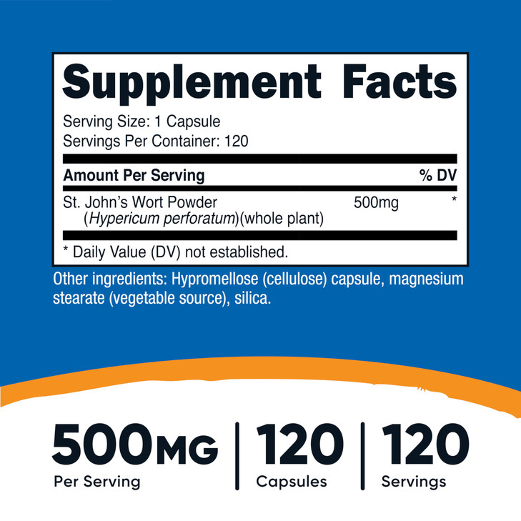 Nutricost St Johns Wort Capsules (500mg) 120 Capsules - Vegetarian, Gluten Free and Non-GMO