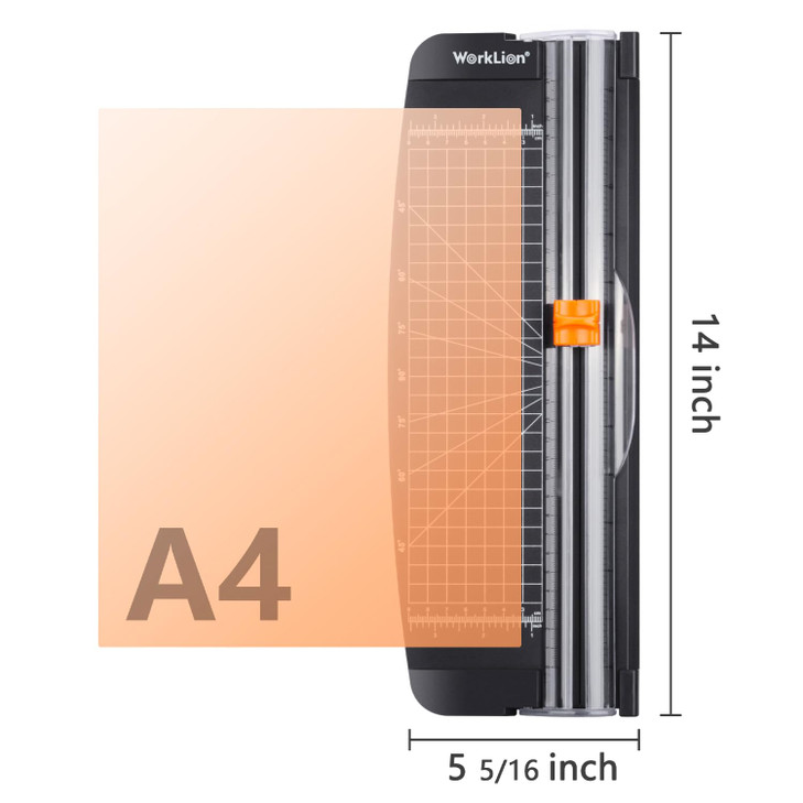 WORKLION Small Paper Trimmer, Portable Paper Cutter for Label, Origami, Card, Photo, Coupon, Scrapbook, Cardstock, Laminated Paper, and Craft Project