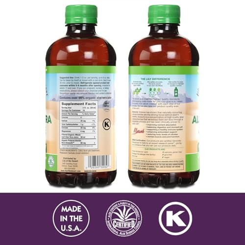 Lily of the Desert Aloe Vera Juice - Whole Leaf Filtered Aloe Vera Drink, Non-GMO Aloe Juice with Natural Digestive Enzymes for Gut Health, Stomach R