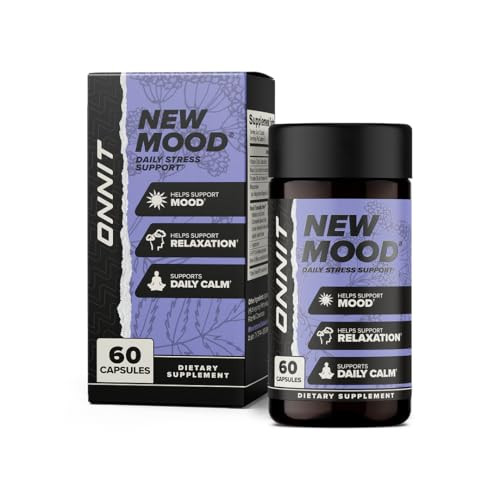 ONNIT New Mood Daily Stress Support Capsules, IGEN Non-GMO Tested Sleep and Mood Support Supplement for Men and Women, Daily Stress Management Capsul
