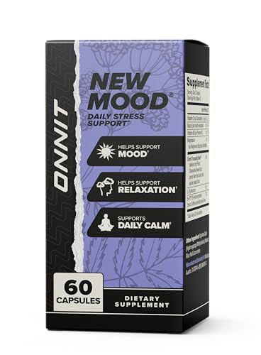 ONNIT New Mood Daily Stress Support Capsules, IGEN Non-GMO Tested Sleep and Mood Support Supplement for Men and Women, Daily Stress Management Capsul