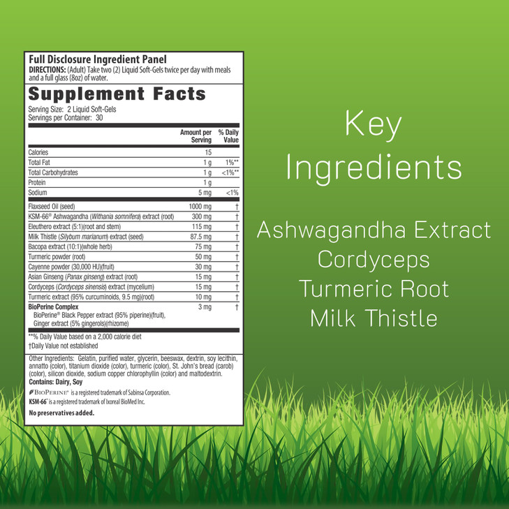 Irwin Naturals Extra Strength Ashwagandha Mind & Body  60 Liquid Soft-Gels - 2 Pack