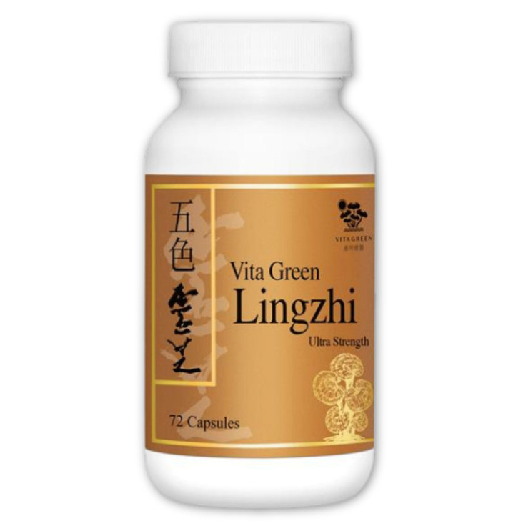 Vita Green Lingzhi Mushroom Supplement (????)  Pure Reishi with Natural Antioxidants for Wellness, Energy, and Immune Support for Men & Women  72 C