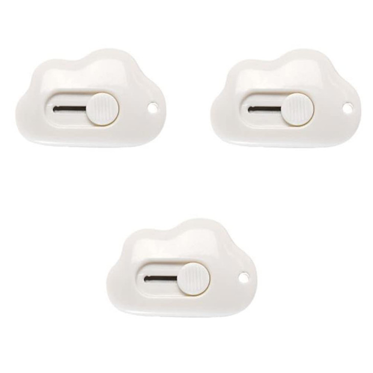 DOITOOL Mini Art Knife 3-Pack Retractable Utility Cutter with Cloud Shape Design Compact Letter Opener Safety Box Cutter for Office and Home Use
