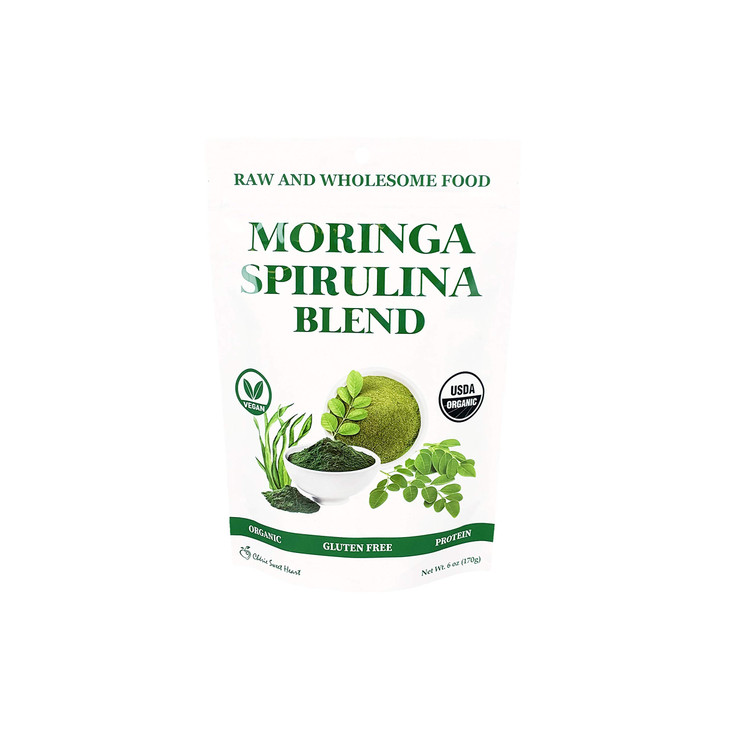 Chérie Sweet Heart Organic Moringa & Spirulina Superfood Blend, 6 oz  USDA Organic, Non-GMO, Vegan, Gluten-Free Supergreens Powder for Energy, Detox