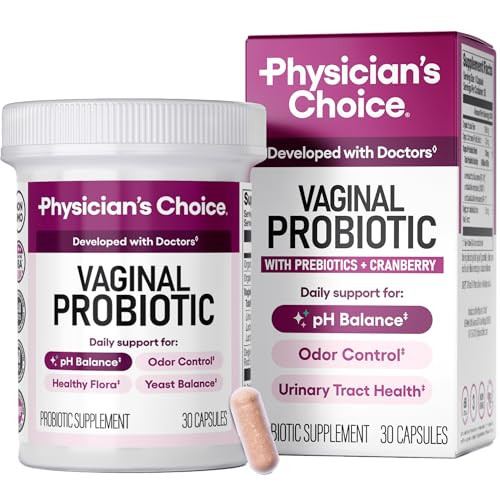 Physician's CHOICE Vaginal Probiotics for Women - pH Balance, Odor Control, Yeast Balance, Vaginal Flora & Feminine Health - 6B CFU with Organic Preb
