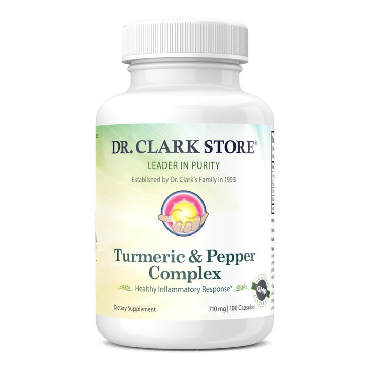 Dr Clark Store Turmeric & Black Pepper Extract  710mg, 100 Capsules, Immune Support, Antioxidant, Digestion Health Supplement for Adults