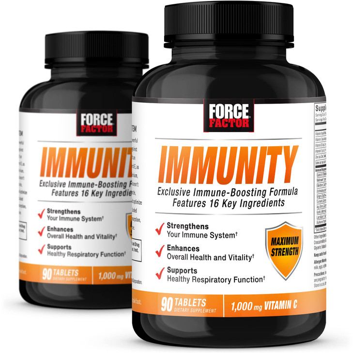 Force Factor Immunity, Immune Support Booster with Elderberry and 1000mg of Vitamin C, Plus Vitamin D, Zinc, Probiotics, Antioxidants, and Echinacea