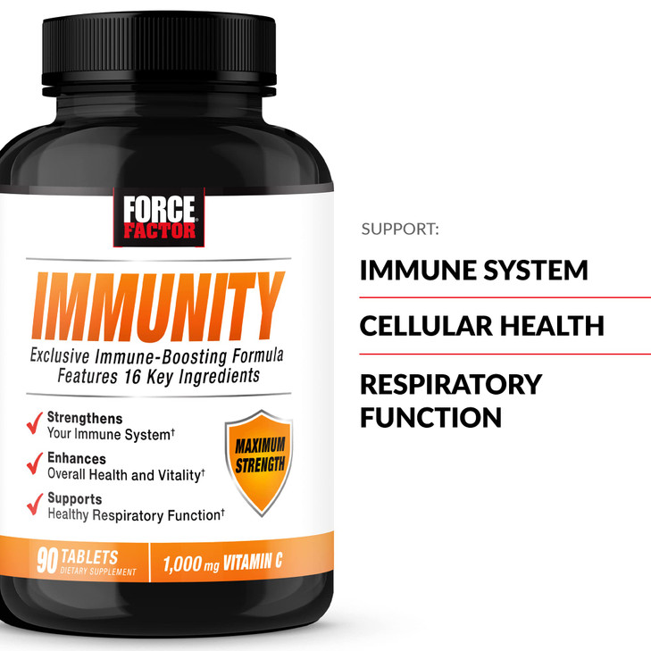 Force Factor Immunity, Immune Support Booster with Elderberry and 1000mg of Vitamin C, Plus Vitamin D, Zinc, Probiotics, Antioxidants, and Echinacea