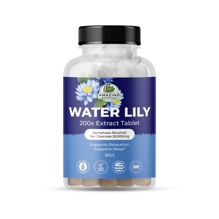 Water Lily 200X Extract Tablets - 100mg per Serving | Promotes Relaxation and Sleep | (30 Tablets)