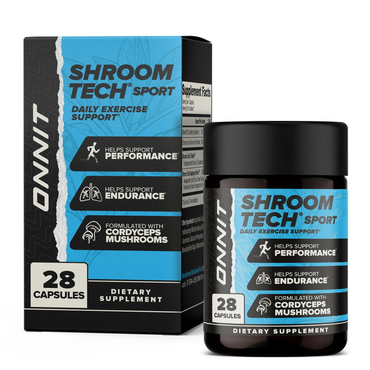ONNIT Shroom Tech Sport Daily Exercise Support Capsules, Pre Workout Supplement with Cordyceps Mushrooms, Caffeine-Free Dietary Supplement for Daily